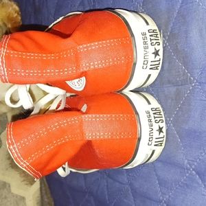 Red Converse high tops  W-7 M-5